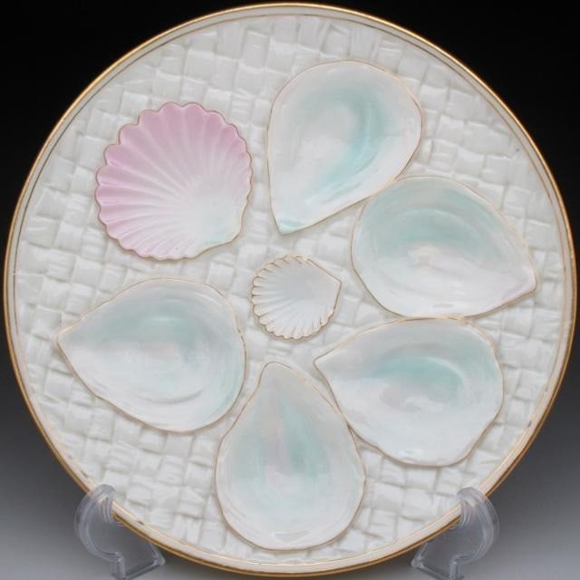 Porcelain Royal Worcester Oyster Plate 21cm Antique 1890 Rare Collectible (1 of 7)