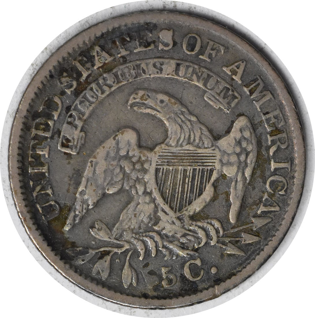 Uncertified 1835 Bust Silver Half Dime VF - 2