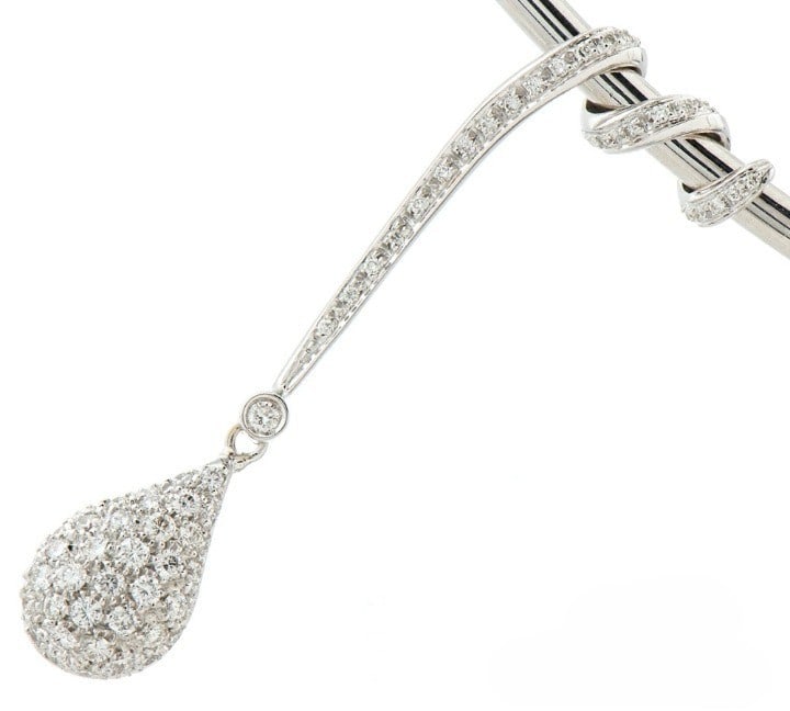 22.8g Repossi Diamond Teardrop Motif 18k White Gold Pendant Necklace Elegant (1 of 6)