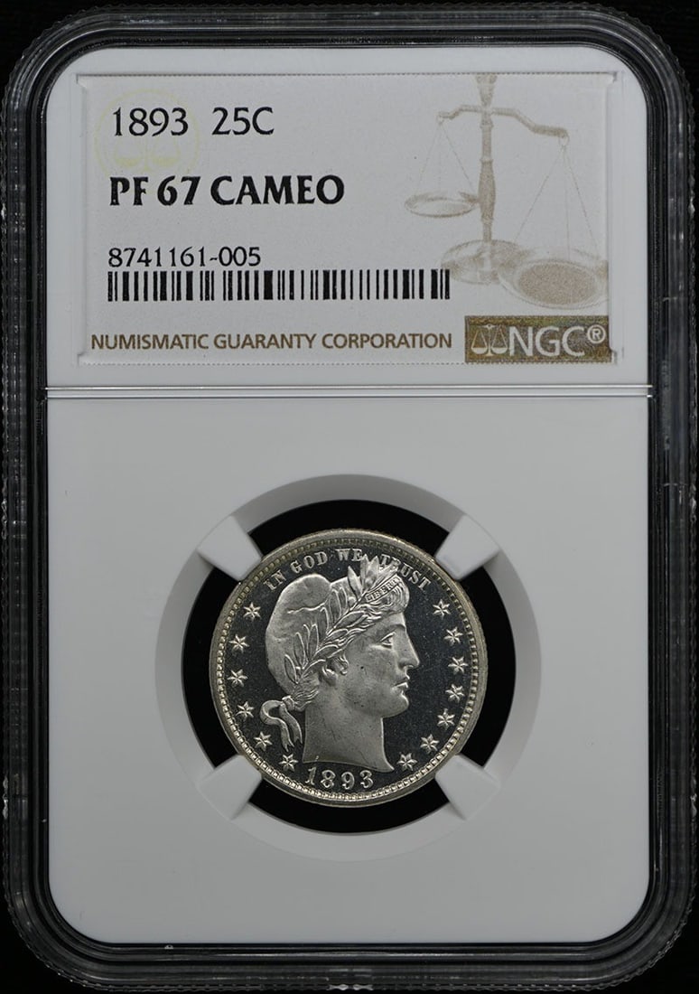PR67CAM 1893 Barber Quarter 25C NGC (1 of 3)