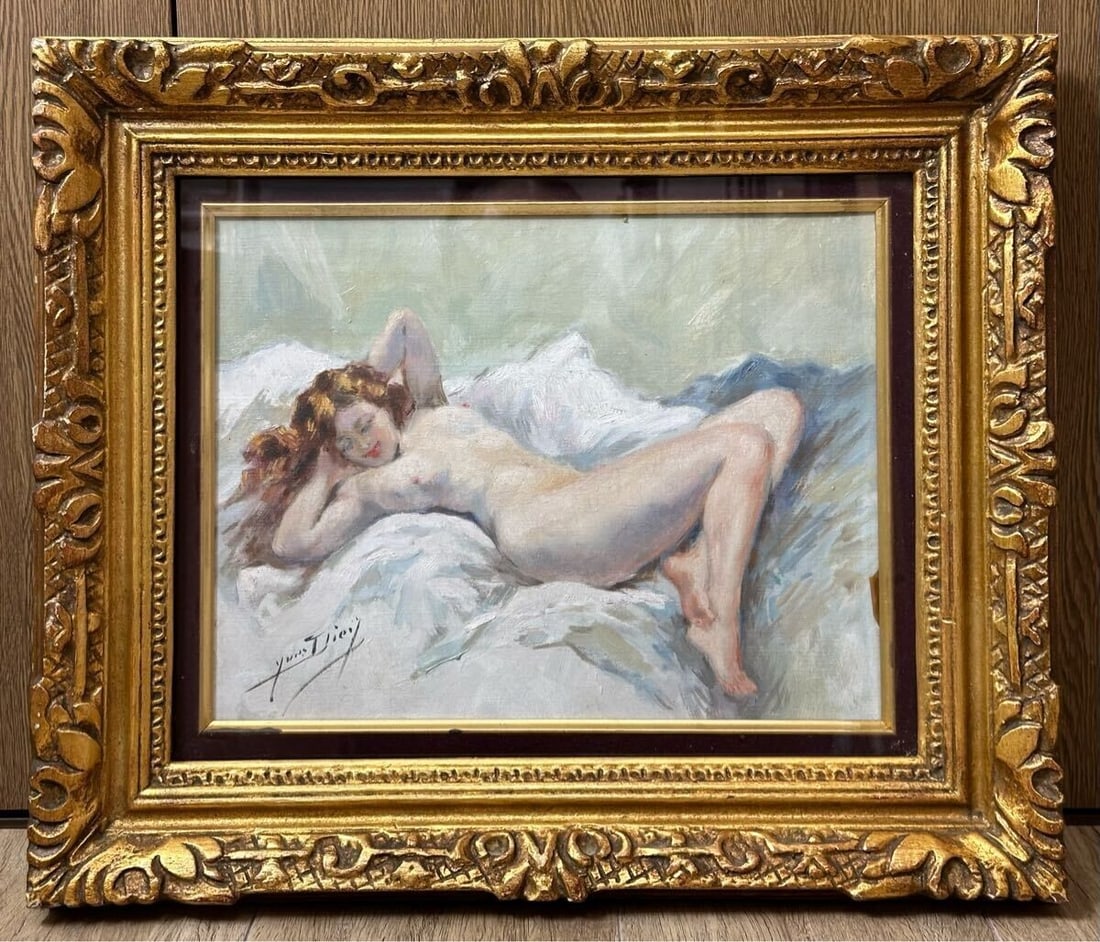 Nude Girl - Yves Diey (french) Signed Original Painting Oil on Canvas Framed: Nude Girl - Yves Diey (french) Signed Original Painting Oil on Canvas Framed This listing features Nude Girl - Yves Diey (french) Signed Original Painting Oil on Canvas Framed. Item specifics are prov