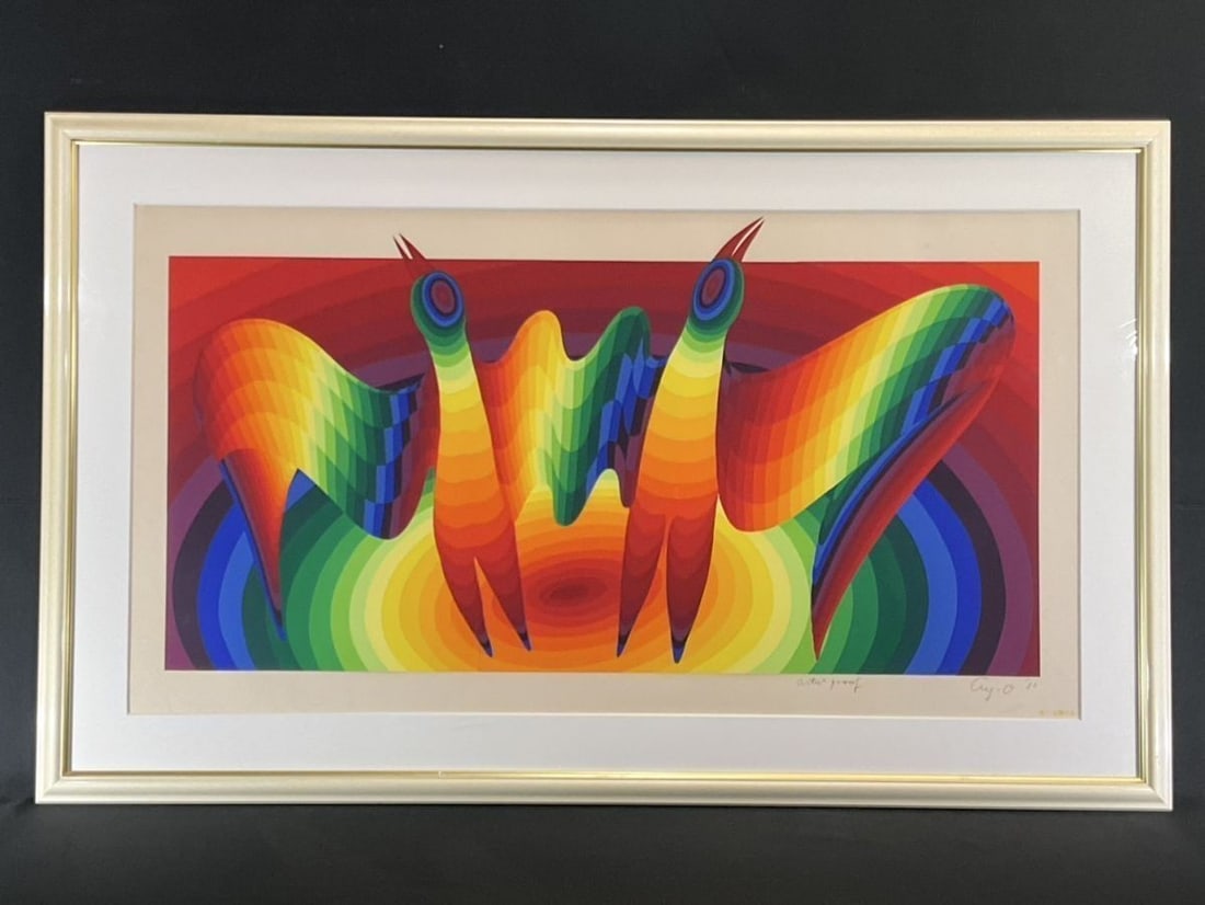 Japan Ay-O Original Screenprint 1980 "Flying Birds" Rainbow Artist Proof Signed: Japan Ay-O Original Screenprint 1980 "Flying Birds" Rainbow Artist Proof Signed This listing features Japan Ay-O Original Screenprint 1980 "Flying Birds" Rainbow Artist Proof Signed. Item specifics ar
