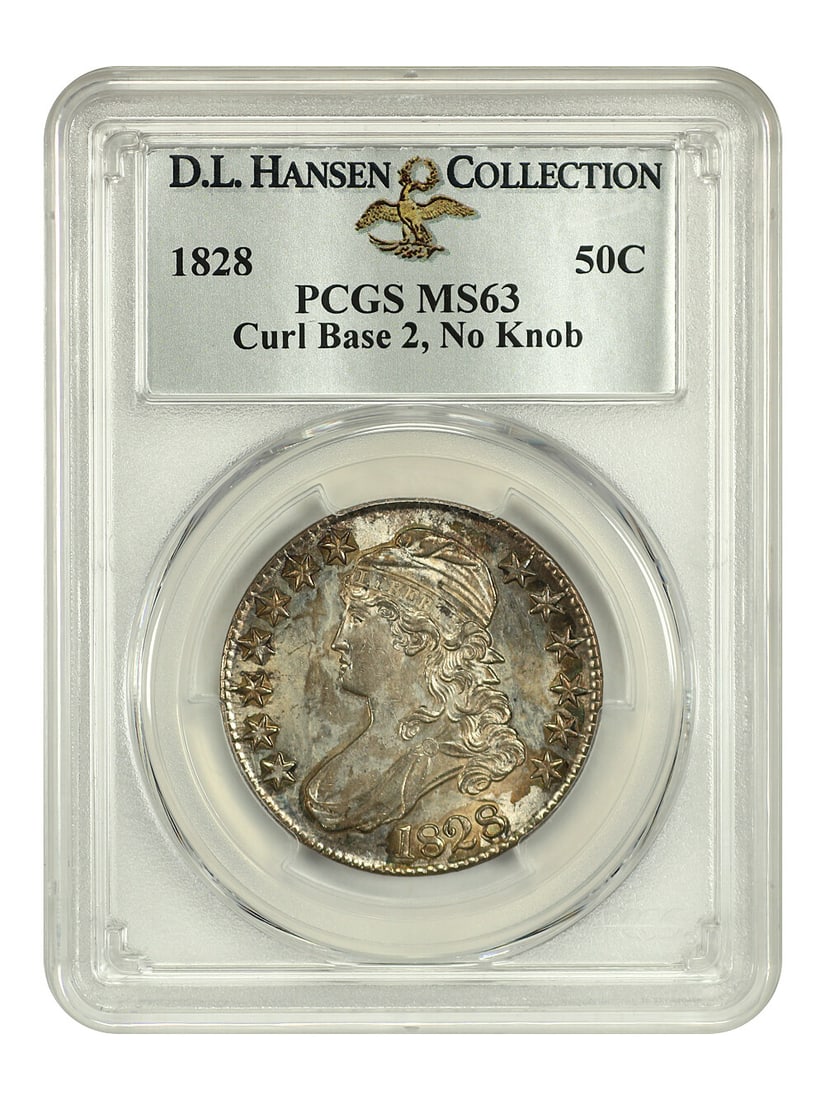 No Knob) ex: D.L. Hansen - 1828 50C PCGS MS63 (Curl Base 2: No Knob) ex: D.L. Hansen - 1828 50C PCGS MS63 (Curl Base 2 This listing features No Knob) ex: D.L. Hansen - 1828 50C PCGS MS63 (Curl Base 2. Item specifics are provided below. Item Specifics: Certific