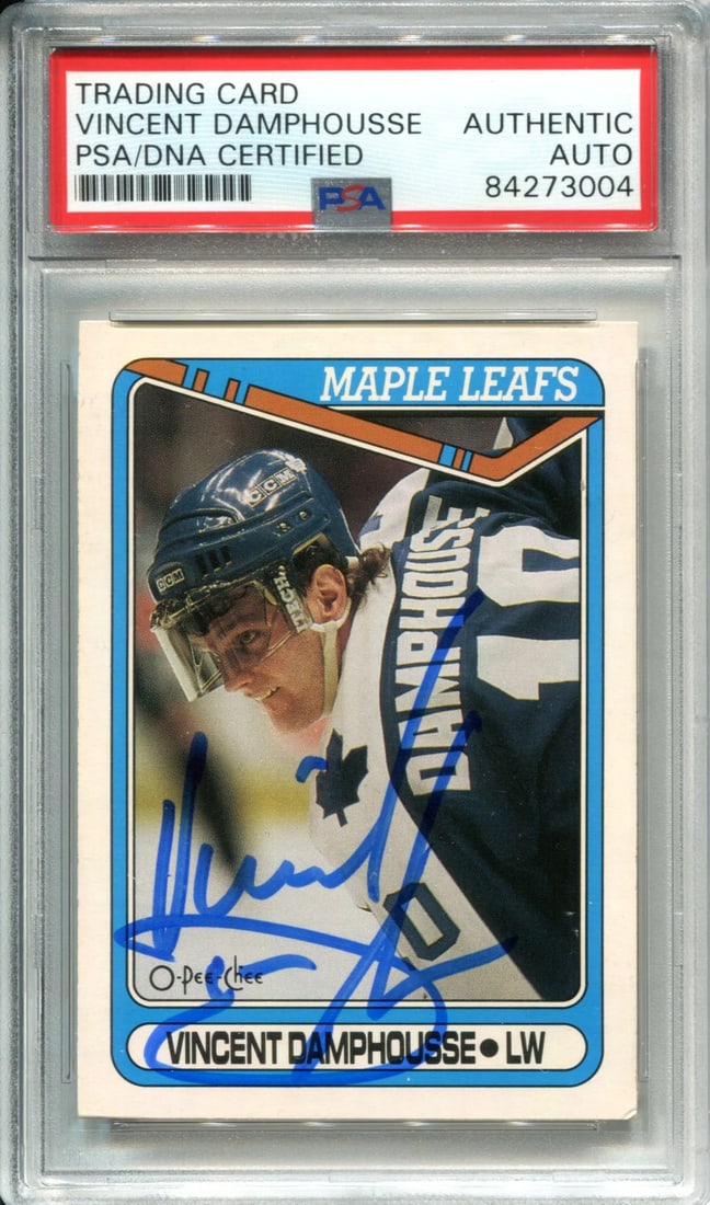 (PSA) Vincent Damphousse Autographed 1990 O-Pee-Chee Card (1 of 1)