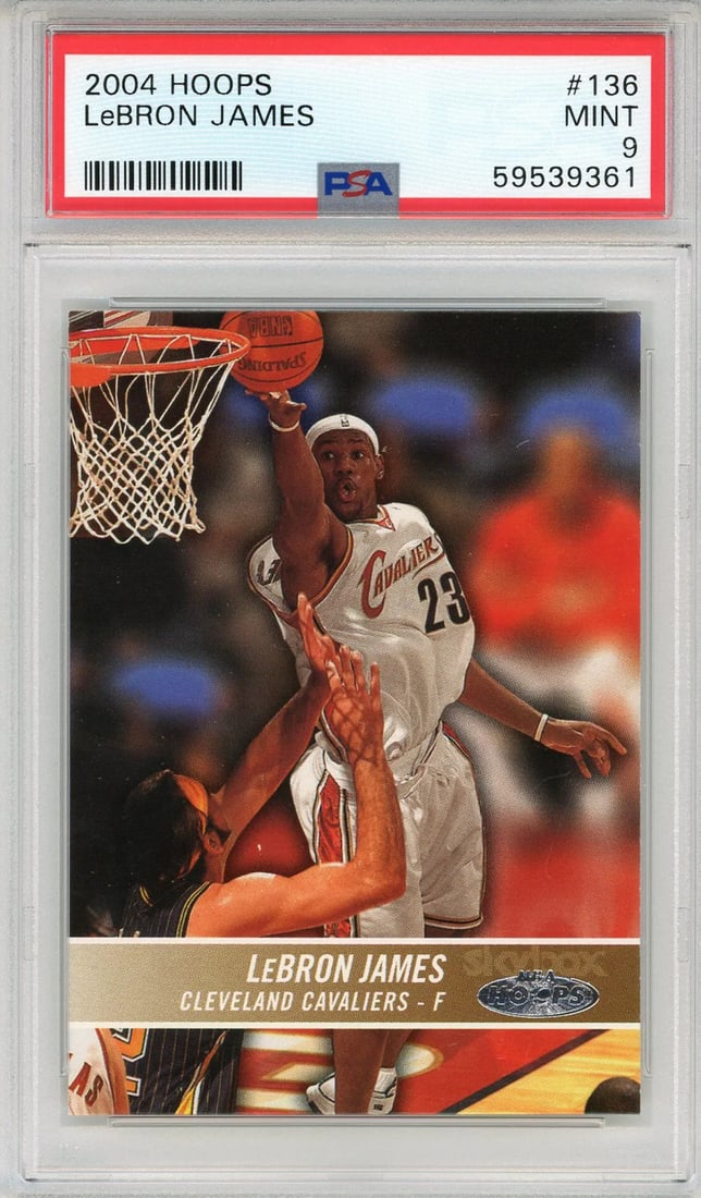 9) LeBron James 2004 Hoops Card #136 (PSA Mint (1 of 2)