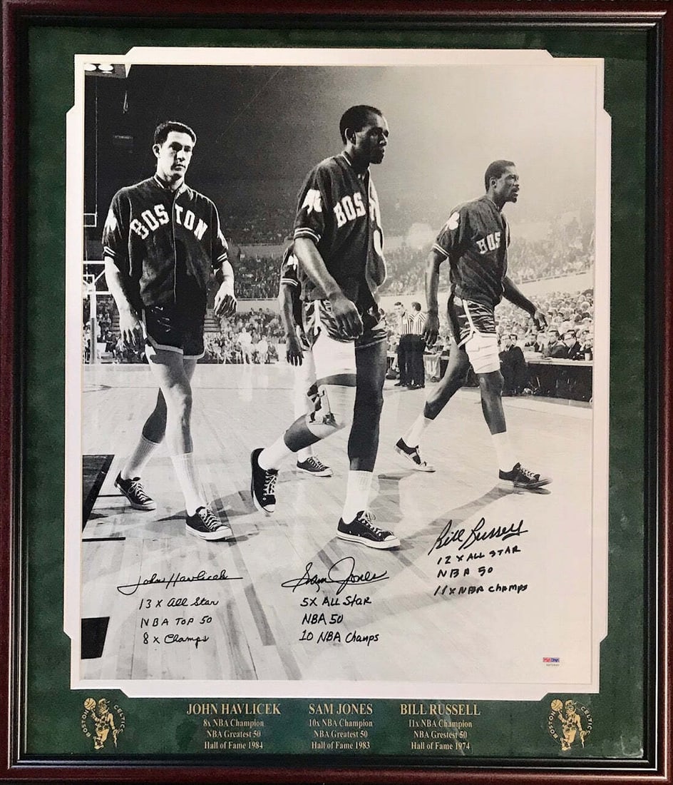John Havlicek and Sam Jones Autographed Framed 20x24 Photo (PSA) - Bill Russell: John Havlicek and Sam Jones Autographed Framed 20x24 Photo (PSA) - Bill Russell This listing features John Havlicek and Sam Jones Autographed Framed 20x24 Photo (PSA) - Bill Russell. Item specifics ar