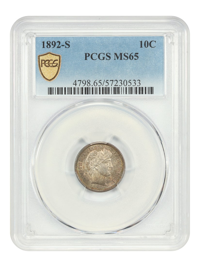 Barber Dime - 1892-S 10C PCGS MS65: Barber Dime - 1892-S 10C PCGS MS65 This listing features Barber Dime - 1892-S 10C PCGS MS65. Item specifics are provided below. Item Specifics: Certification: PCGS Certification Number: 57230533 Circu