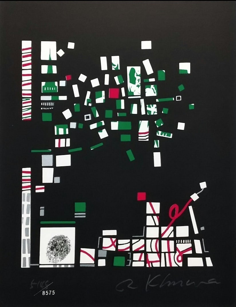 Framed Risaburo Kimura Signed Original Serigraph Screenprint CITY-63 - 2