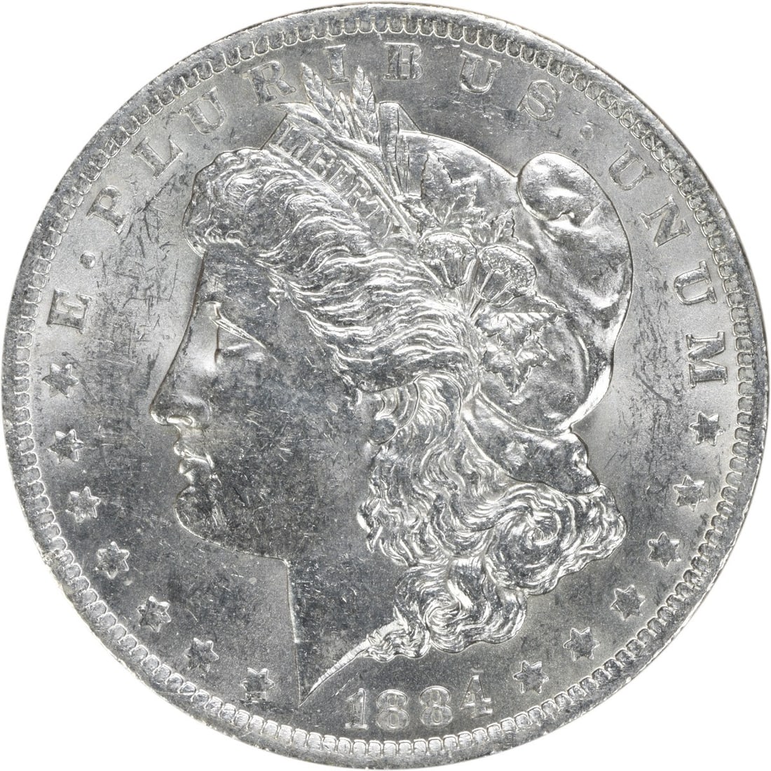 Uncertified 1884-O Morgan Silver Dollar BU: Uncertified 1884-O Morgan Silver Dollar BU This listing features Uncertified 1884-O Morgan Silver Dollar BU. Item specifics are provided below. Item Specifics: Country Of Origin: United States Certifi