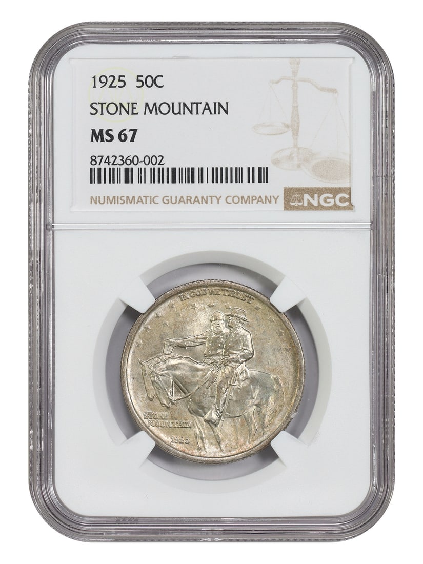 Classic Silver Commemorative - 1925 50C Stone Mountain NGC MS67: Classic Silver Commemorative - 1925 50C Stone Mountain NGC MS67 This listing features Classic Silver Commemorative - 1925 50C Stone Mountain NGC MS67. Item specifics are provided below. Item Specifics
