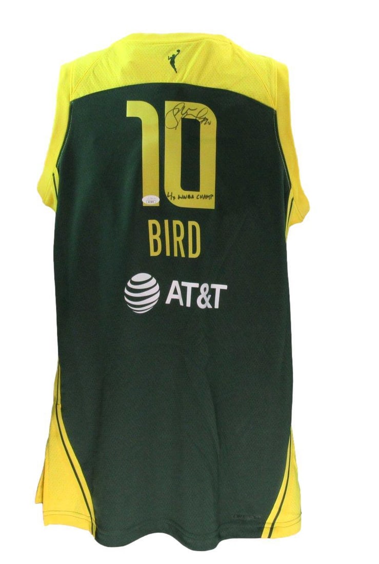 179437 Sue Bird Autographed/ Inscr Green Nike Basketball Jersey Seattle Storm JSA (1 of 5)