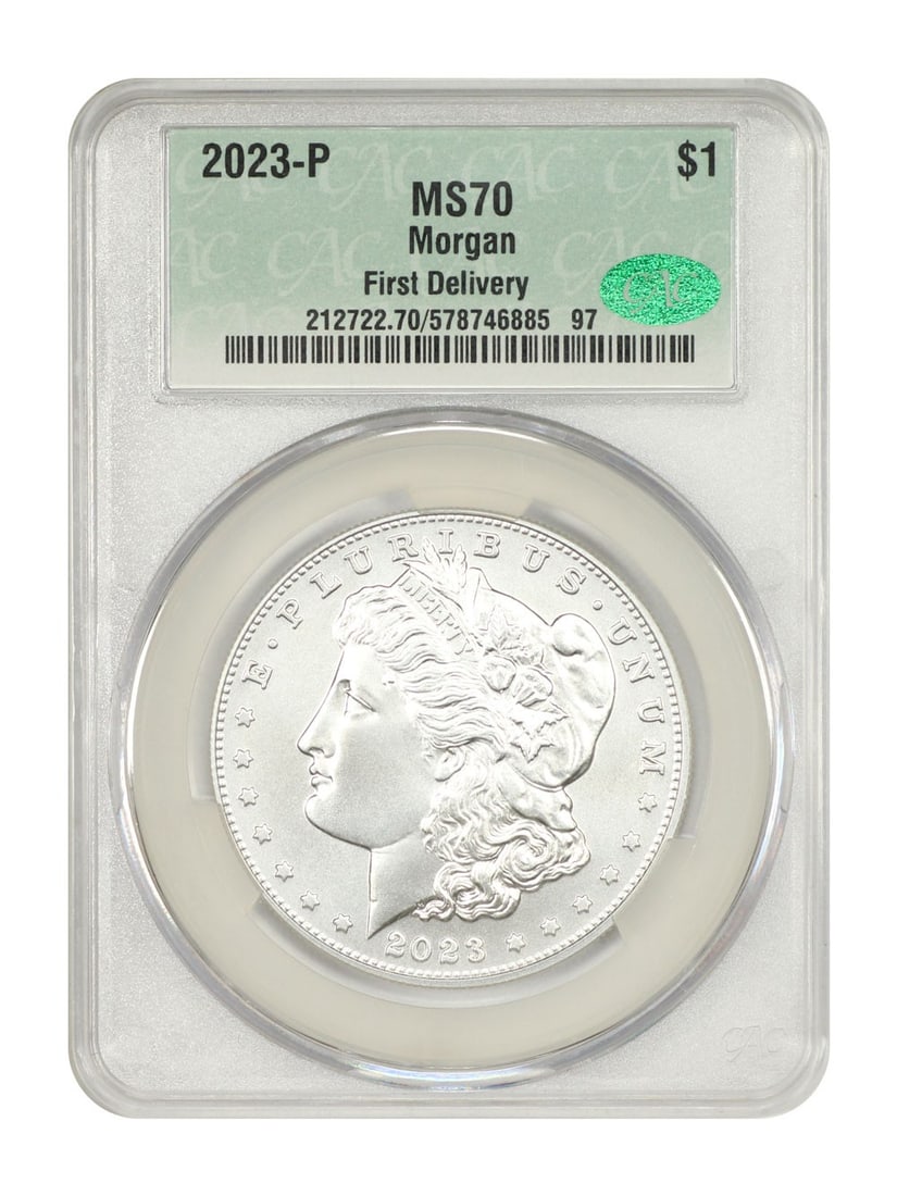 Delivery) 2023-P $1 Morgan Dollar CACG MS70 (First: Delivery) 2023-P $1 Morgan Dollar CACG MS70 (First This listing features Delivery) 2023-P $1 Morgan Dollar CACG MS70 (First. Item specifics are provided below. Item Specifics: Certification: CACG Cert