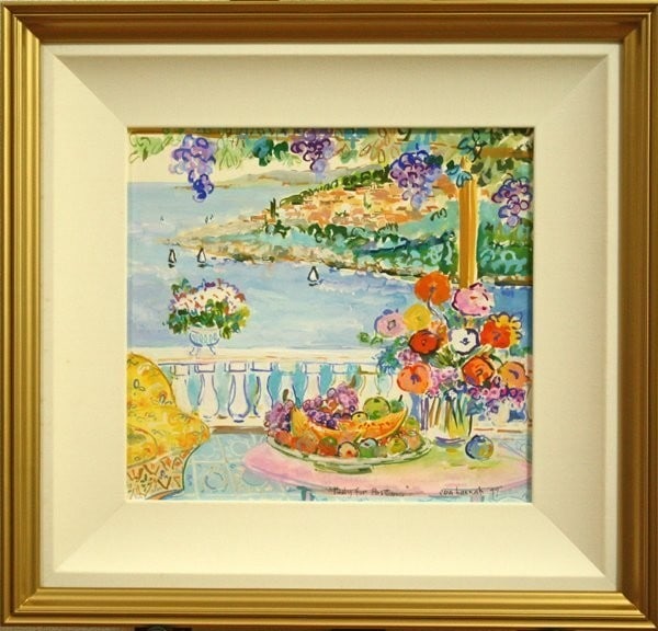 Frame Eva Hannah "Positano" 1999 Gouache on Paper Signed Original Painting with (1 of 10)