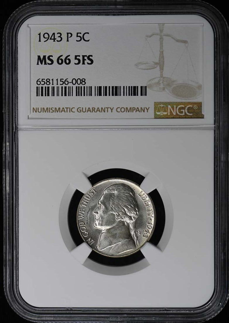 MS665FS 1943 Jefferson Nickel 5C NGC: MS665FS 1943 Jefferson Nickel 5C NGC This listing features MS665FS 1943 Jefferson Nickel 5C NGC. Item specifics are provided below. Item Specifics: Certification: NGC Year: 1943 Circulated/Uncirculate