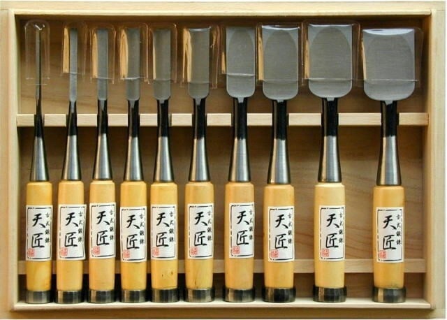 Rare Japanese Nomi Chisel Tensho Oire Vintage Woodworking Tool Set of 10: Rare Japanese Nomi Chisel Tensho Oire Vintage Woodworking Tool Set of 10 This listing features Rare Japanese Nomi Chisel Tensho Oire Vintage Woodworking Tool Set of 10. Item specifics are provided bel