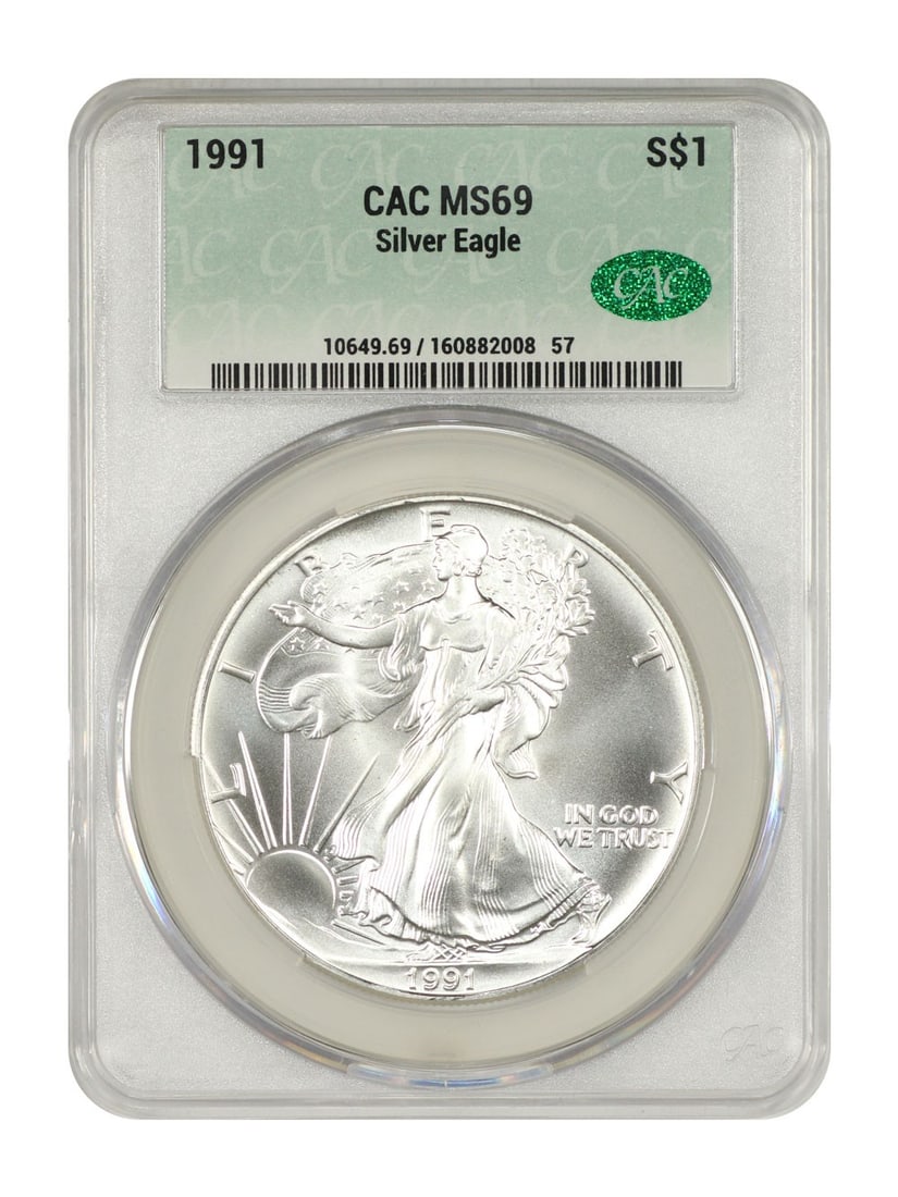 Silver Eagles - 1991 $1 Silver Eagle CACG MS69 (1 of 4)