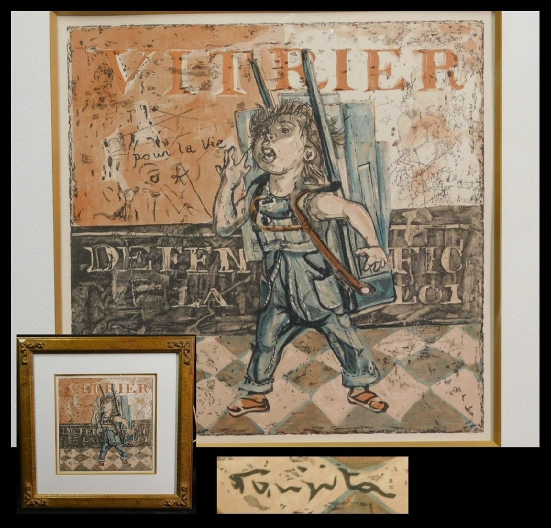 Professions Leonard Tsuguharu Foujita Woodblock Print 1960 "Glass Seller" Little: Professions Leonard Tsuguharu Foujita Woodblock Print 1960 "Glass Seller" Little This listing features Professions Leonard Tsuguharu Foujita Woodblock Print 1960 "Glass Seller" Little. Item specifics