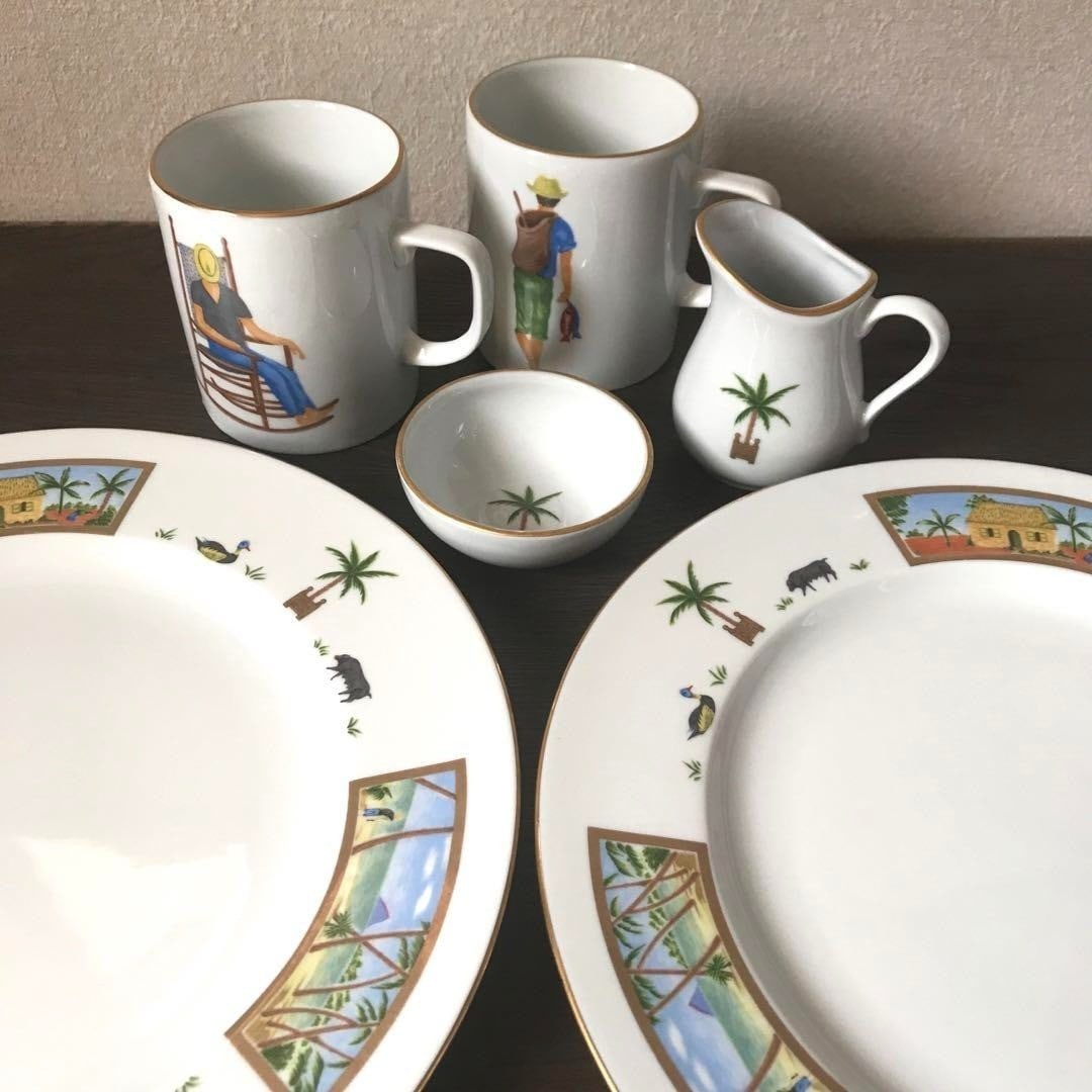 6 PHILIPPE DESHOULIERES Limoges Caraibes Plate Mug Creamer Small Bowl Set Of: 6 PHILIPPE DESHOULIERES Limoges Caraibes Plate Mug Creamer Small Bowl Set Of This listing features 6 PHILIPPE DESHOULIERES Limoges Caraibes Plate Mug Creamer Small Bowl Set Of. Item specifics are prov