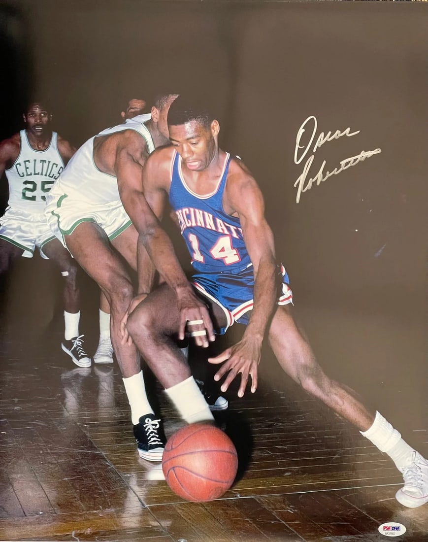 (PSA) Oscar Robertson Autographed 16x20 Basketball Photo: (PSA) Oscar Robertson Autographed 16x20 Basketball Photo This listing features (PSA) Oscar Robertson Autographed 16x20 Basketball Photo. Item specifics are provided below. Item Specifics: Brand: