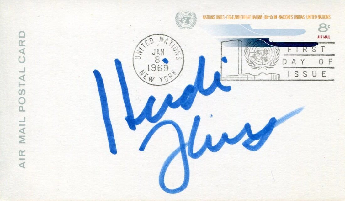 (JSA) Heidi Fleiss Autographed Air Mail Postal Card: (JSA) Heidi Fleiss Autographed Air Mail Postal Card This listing features (JSA) Heidi Fleiss Autographed Air Mail Postal Card. Item specifics are provided below. Item Specifics: Signed in blue
