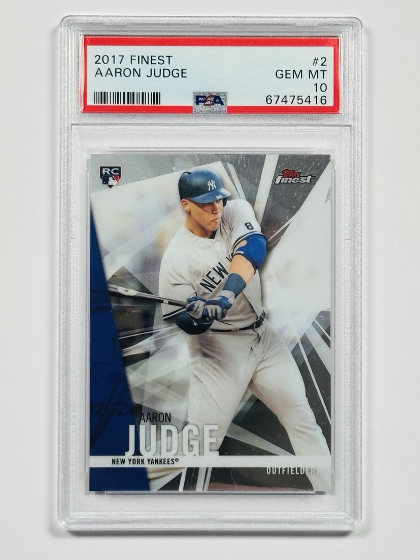 10 2017 TOPPS FINEST AARON JUDGE #2 ROOKIE PSA (1 of 2)
