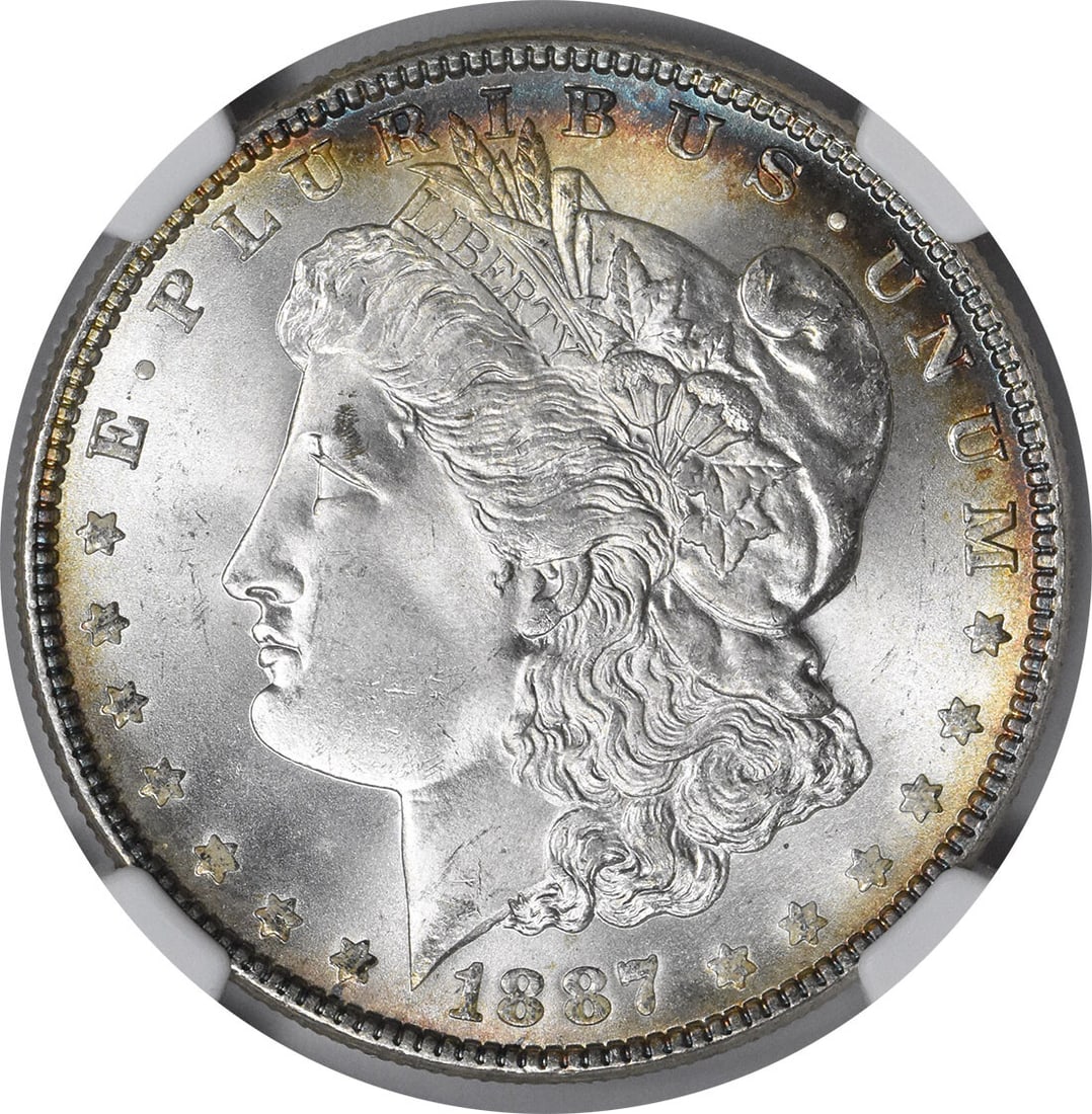 (CAC) 1887 Morgan Silver Dollar MS66+ NGC - 2