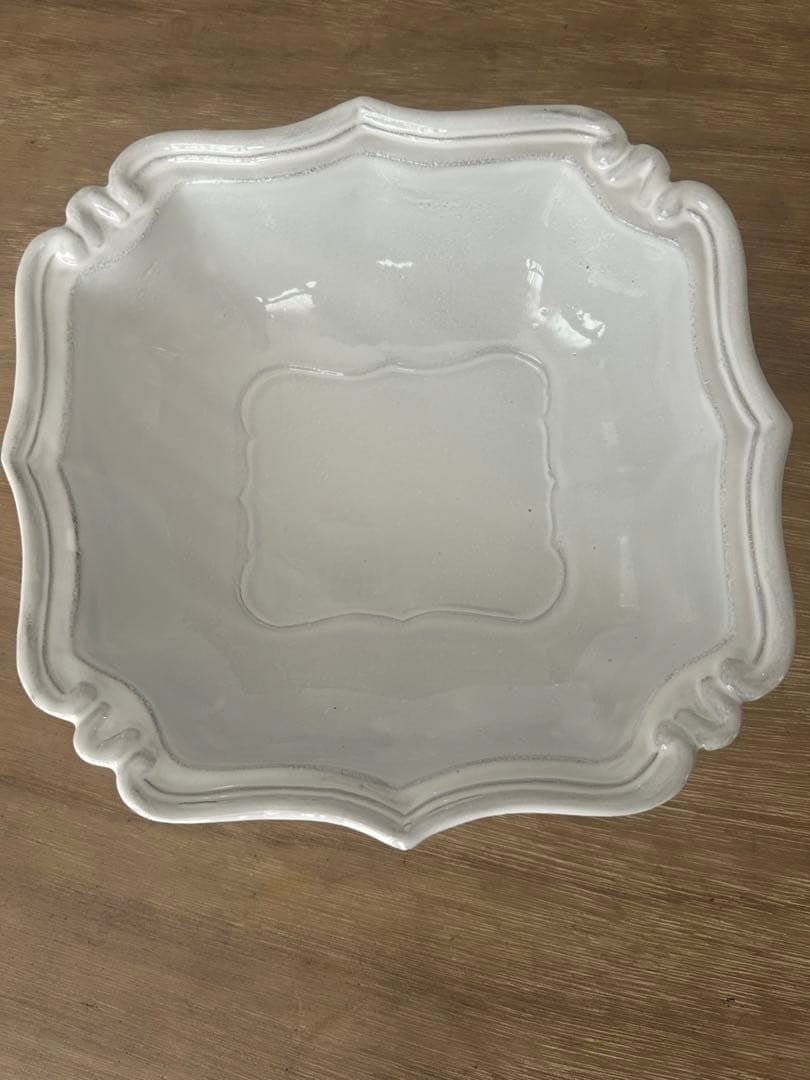France Astier de Villatte Regence Square salad bowl 23cm White Ceramic Handmade (1 of 5)