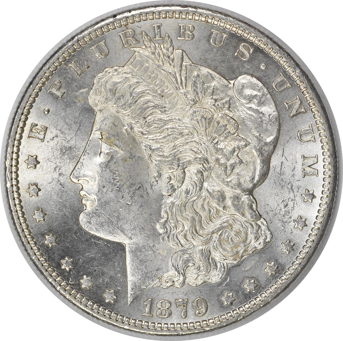 Uncertified 1879-S Morgan Silver Dollar Choice BU: Uncertified 1879-S Morgan Silver Dollar Choice BU This listing features Uncertified 1879-S Morgan Silver Dollar Choice BU. Item specifics are provided below. Item Specifics: Country Of Origin: United