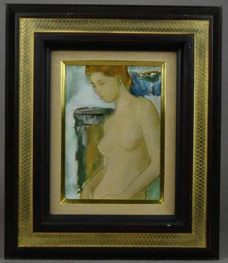 39.5x33.5cm Alain Bonnefoit Original Oil Nude 'Le Songe' Signed Framed: 39.5x33.5cm Alain Bonnefoit Original Oil Nude 'Le Songe' Signed Framed This listing features 39.5x33.5cm Alain Bonnefoit Original Oil Nude 'Le Songe' Signed Framed. Item specifics are provided below.