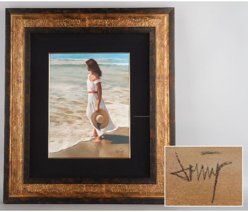 Woman Domingo Alvarez "Shine in the Blue #23" Original Pastel Painting Signed: Woman Domingo Alvarez "Shine in the Blue #23" Original Pastel Painting Signed This listing features Woman Domingo Alvarez "Shine in the Blue #23" Original Pastel Painting Signed. Item specifics are pr