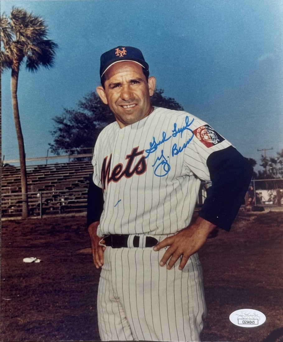 (JSA) Yogi Berra Autographed Mets 8x10 Baseball Photo: (JSA) Yogi Berra Autographed Mets 8x10 Baseball Photo This listing features (JSA) Yogi Berra Autographed Mets 8x10 Baseball Photo. Item specifics are provided below. Item Specifics: Brand: James Spenc