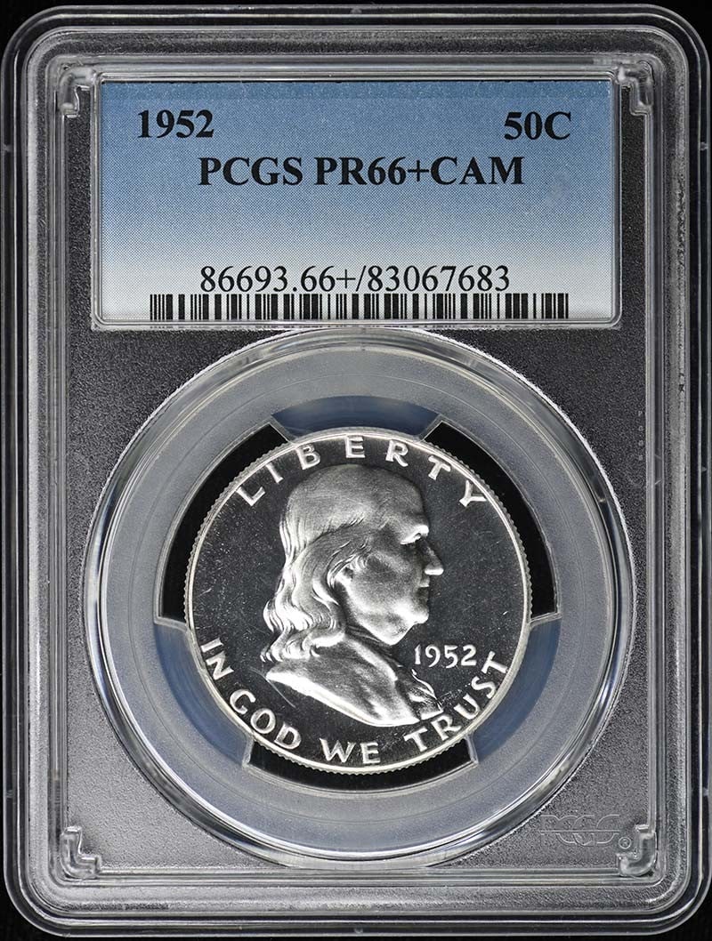 PR66+CAM 1952 50C Franklin Half Dollar PCGS: PR66+CAM 1952 50C Franklin Half Dollar PCGS This listing features PR66+CAM 1952 50C Franklin Half Dollar PCGS. Item specifics are provided below. Item Specifics: Certification: PCGS Certification Numb