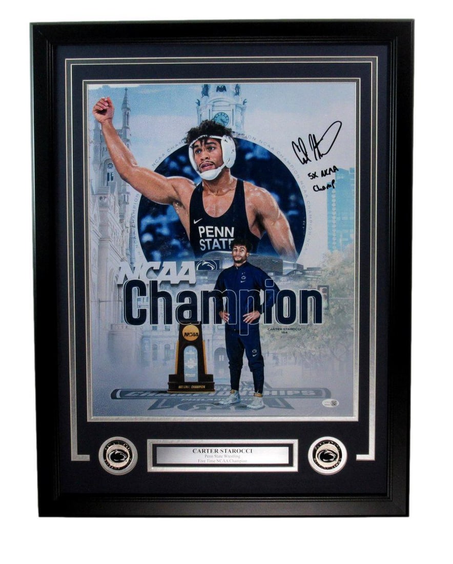 195717 Carter Starocci Penn State Wrestling Autographed 16X20 Photo JSA: 195717 Carter Starocci Penn State Wrestling Autographed 16X20 Photo JSA This listing features 195717 Carter Starocci Penn State Wrestling Autographed 16X20 Photo JSA. Item specifics are provided below