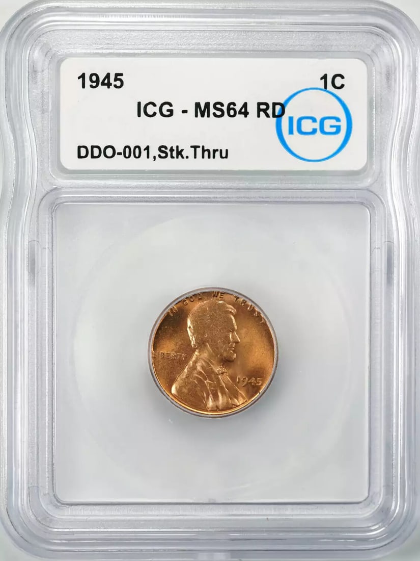 (001) 1945 DDO LINCOLN WHEAT CENT PENNY 1C ICG MS 64 RD MINT UNC STRUCK THRU: (001) 1945 DDO LINCOLN WHEAT CENT PENNY 1C ICG MS 64 RD MINT UNC STRUCK THRU This listing features (001) 1945 DDO LINCOLN WHEAT CENT PENNY 1C ICG MS 64 RD MINT UNC STRUCK THRU. Item specifics are prov