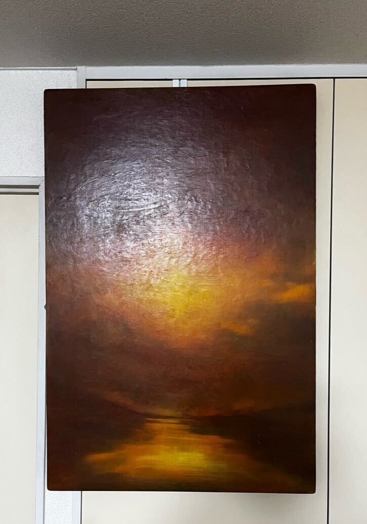 Signed Curtis Phillips "LANDSCAPE" Original Painting Acrylic on panel Hand (1 of 3)