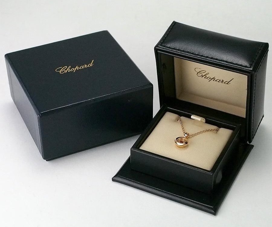 Pendant Chopard Happy Diamonds Icon Ruby Moving Diamond 18k Rose Gold Necklace (1 of 6)