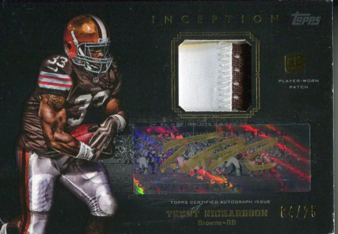 Card Trent Richardson Autographed 2012 Topps Inception Rookie Jersey (1 of 2)