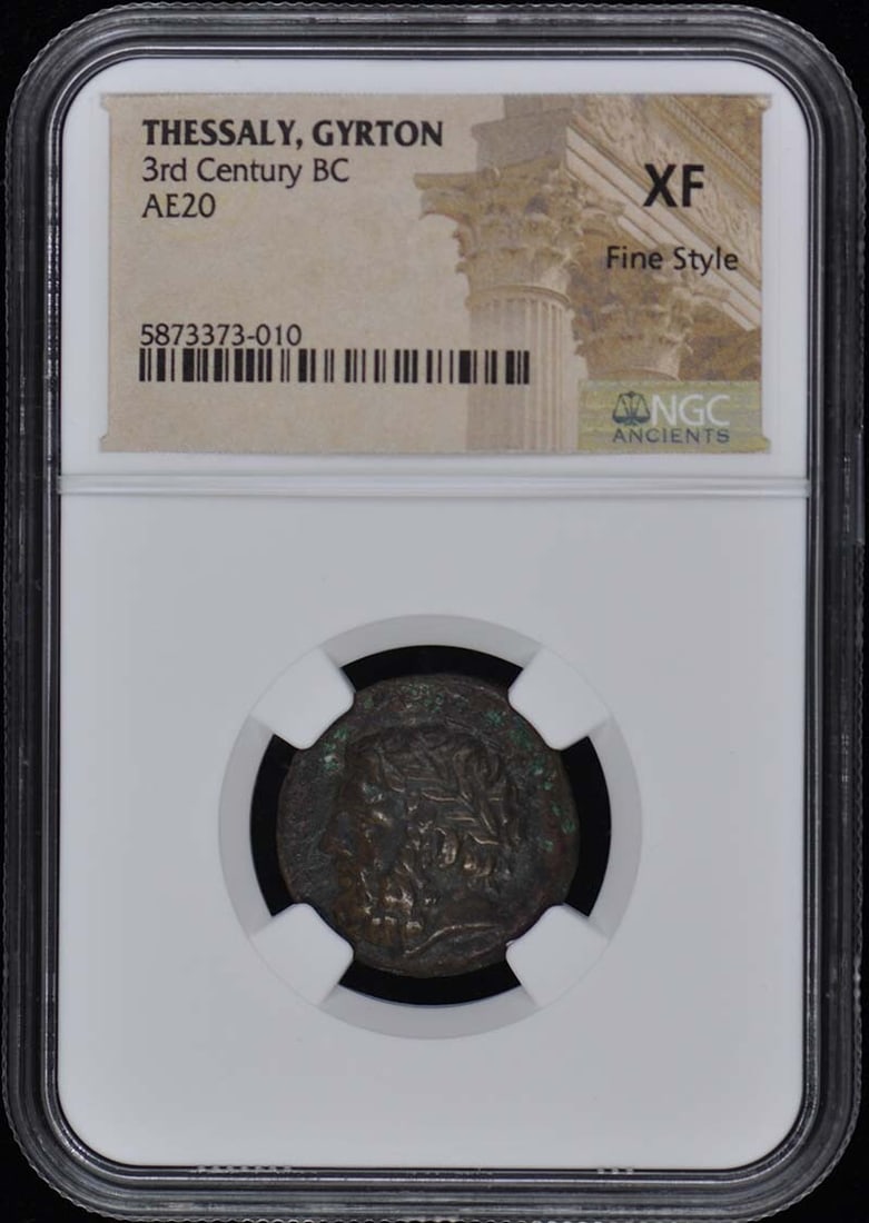 GYRTON AE20 NGC XF40 - 3rd Century BC THESSALY: GYRTON AE20 NGC XF40 - 3rd Century BC THESSALY This listing features GYRTON AE20 NGC XF40 - 3rd Century BC THESSALY. Item specifics are provided below. Item Specifics: Certification: NGC Certification