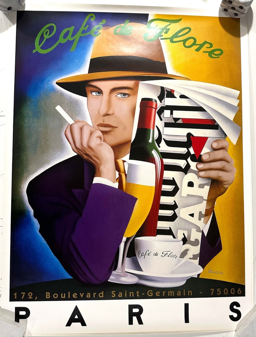 Signed Cafe De Flore Razzia 2004 Poster Original Hand: Signed Cafe De Flore Razzia 2004 Poster Original Hand This listing features Signed Cafe De Flore Razzia 2004 Poster Original Hand. Item specifics are provided below. Item Specifics: Country Of Origin: