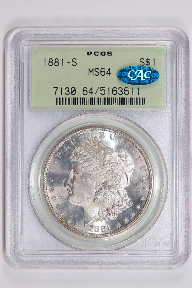 SEMI PL - 1881-S MORGAN DOLLAR PCGS MS64 CAC OGH: SEMI PL - 1881-S MORGAN DOLLAR PCGS MS64 CAC OGH This listing features SEMI PL - 1881-S MORGAN DOLLAR PCGS MS64 CAC OGH. Item specifics are provided below. Item Specifics: Country Of Origin: USA Certi