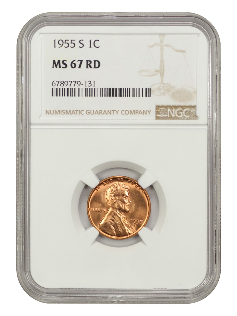 MS67RD 1955-S 1C NGC: MS67RD 1955-S 1C NGC This listing features MS67RD 1955-S 1C NGC. Item specifics are provided below. Item Specifics: Certification: NGC Certification Number: 6789779131 Circulated/Uncirculated: Uncircu