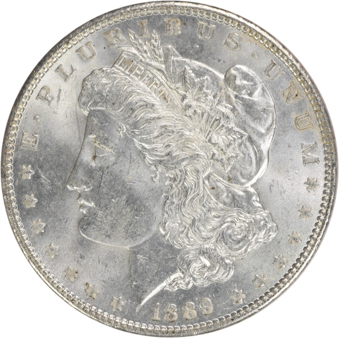 Uncertified 1889 Morgan Silver Dollar Choice BU: Uncertified 1889 Morgan Silver Dollar Choice BU This listing features Uncertified 1889 Morgan Silver Dollar Choice BU. Item specifics are provided below. Item Specifics: Country Of Origin: United Stat