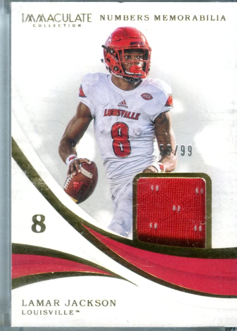 99 Lamar Jackson Panini Immaculate Collection Numbers Memorabilia Card 55/ (1 of 1)