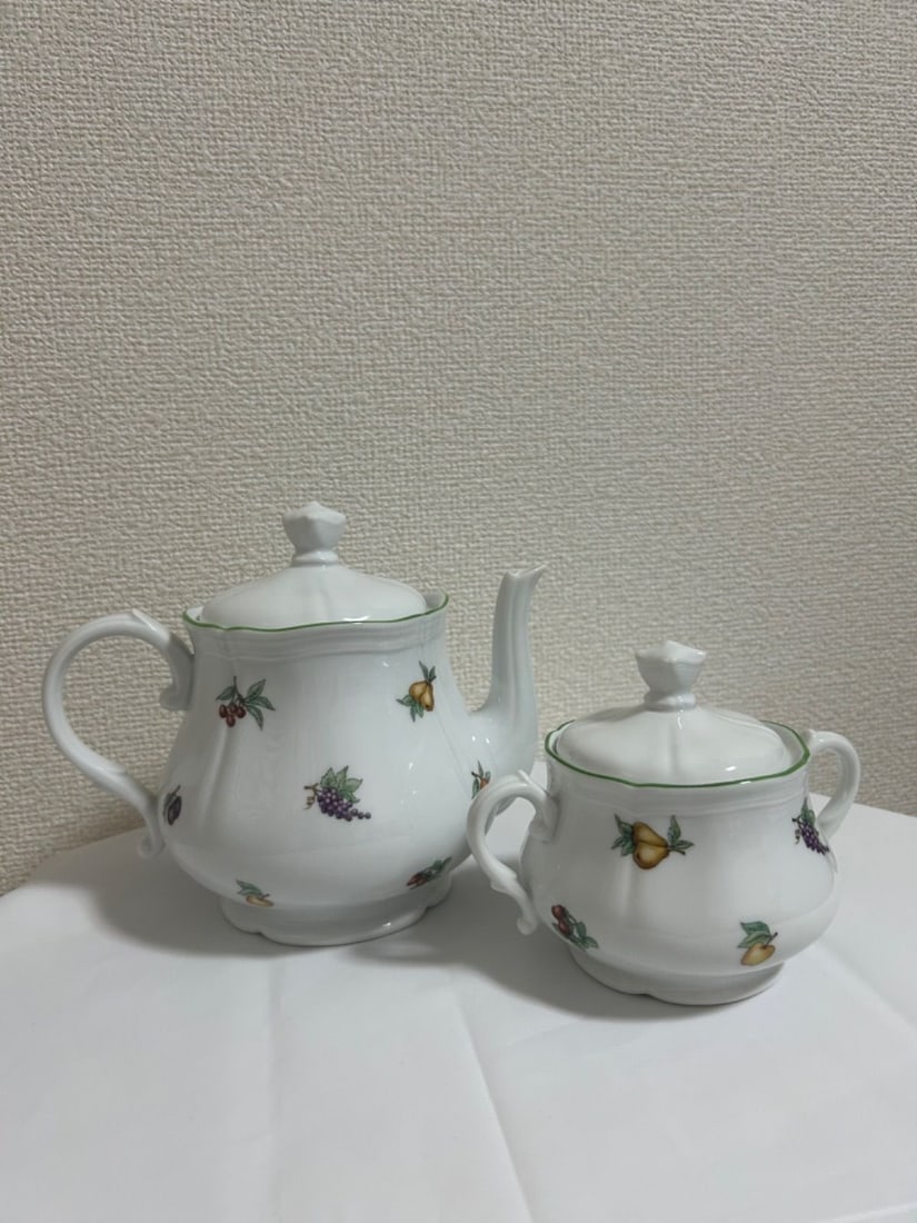 Tableware Richard Ginori Antico Eden Pot and Sugar Pot Set White Porcelain Italy (1 of 13)