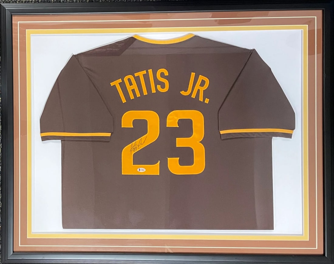 (BVG) Fernando Tatis Jr. Autographed Framed San Diego Padres Custom Jersey: (BVG) Fernando Tatis Jr. Autographed Framed San Diego Padres Custom Jersey This listing features (BVG) Fernando Tatis Jr. Autographed Framed San Diego Padres Custom Jersey. Item specifics are