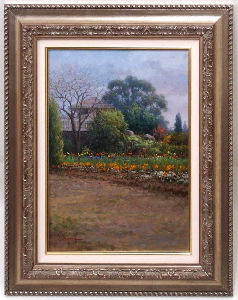 Framed Serafin Sergen Oil Painting ATAMI GARDEN Signed Original Canvas (1 of 6)