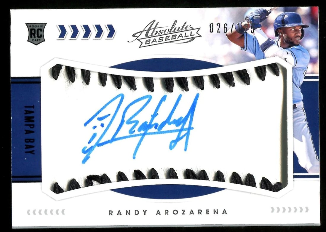 125 Randy Arozarena 2020 Absolute Baseball Autographed Rookie Card #26/ (1 of 2)