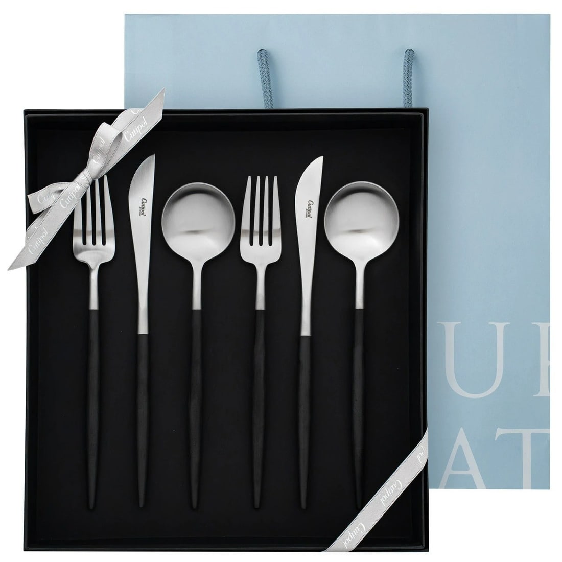 Gift Cutipol GOA Black Matte Silver Flatware Chipotle GOA Dinner Set of 6: Gift Cutipol GOA Black Matte Silver Flatware Chipotle GOA Dinner Set of 6 This listing features Gift Cutipol GOA Black Matte Silver Flatware Chipotle GOA Dinner Set of 6. Item specifics are provided b