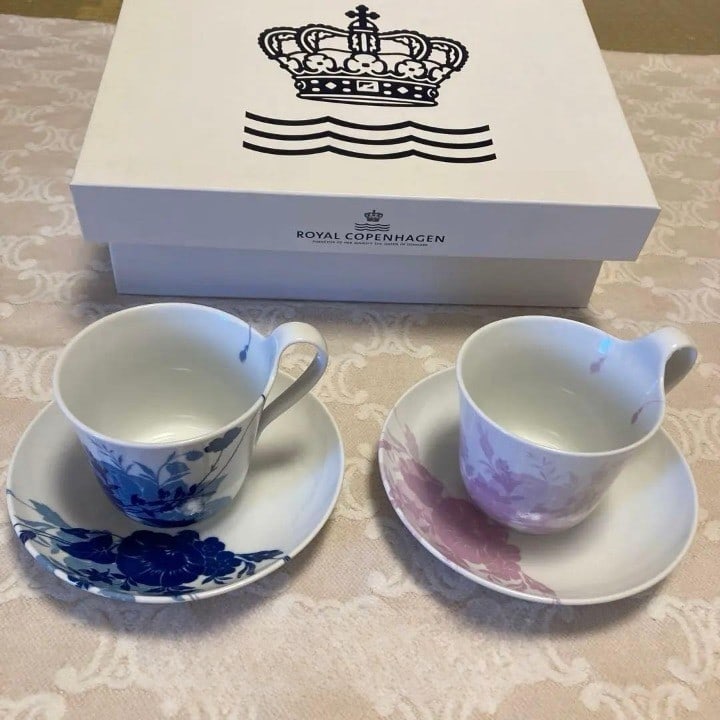 Saucer Royal Copenhagen Cup Set Flower Silhouette Blue Pink Porcelain Pair: Saucer Royal Copenhagen Cup Set Flower Silhouette Blue Pink Porcelain Pair This listing features Saucer Royal Copenhagen Cup Set Flower Silhouette Blue Pink Porcelain Pair. Item specifics are provided