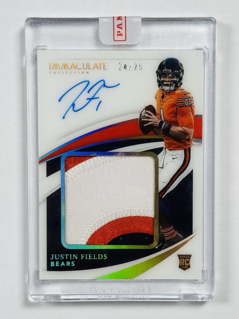 SEALED 2021 PANINI IMMACULATE COLLECTION JUSTIN FIELDS ROOKIE PATCH AUTO/ 25 (1 of 3)